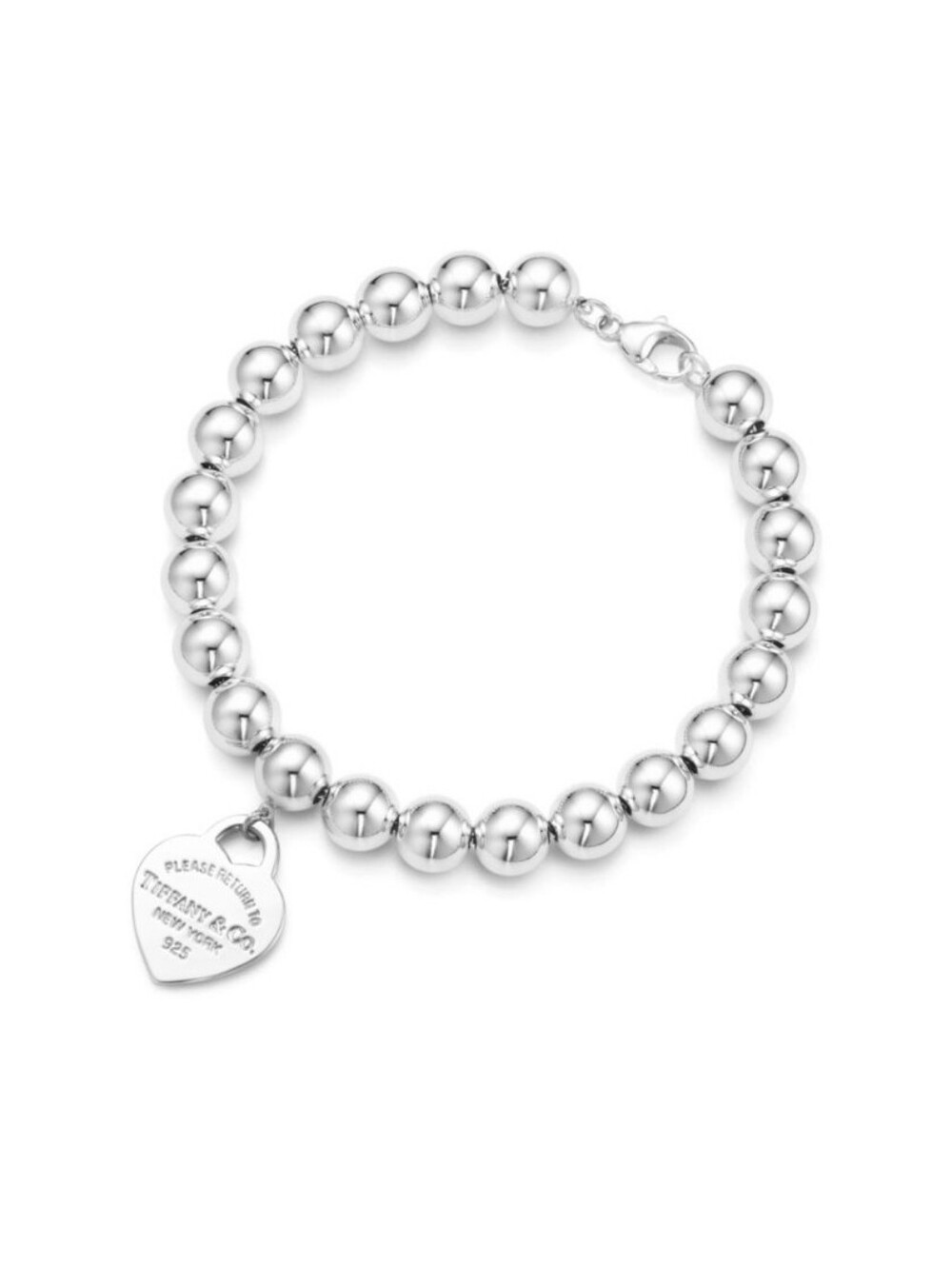 Tiffany & Co. Silver Bead Heart Tag Bracelet